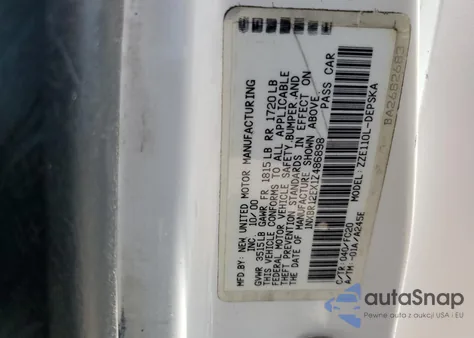 2001 Toyota Corolla Ce from USA, damaged, VIN 1NXBR12EX1Z486898